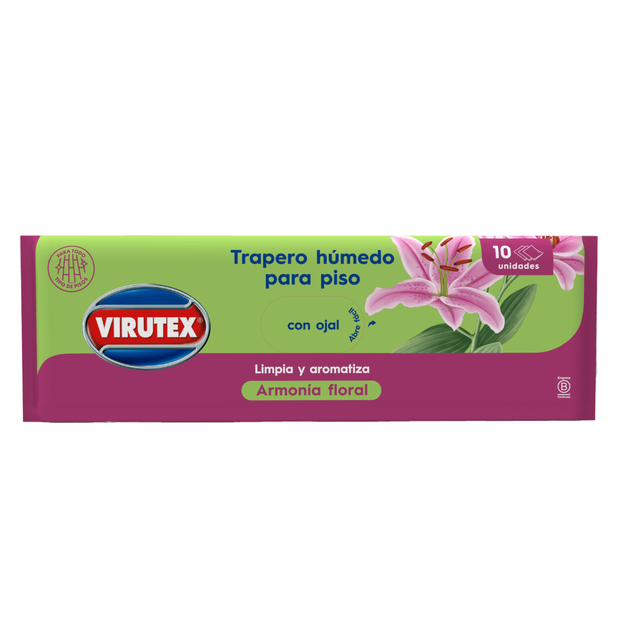 Trapero húmedo Virutex Armonía Floral 40x60 cm 10 unidades-0