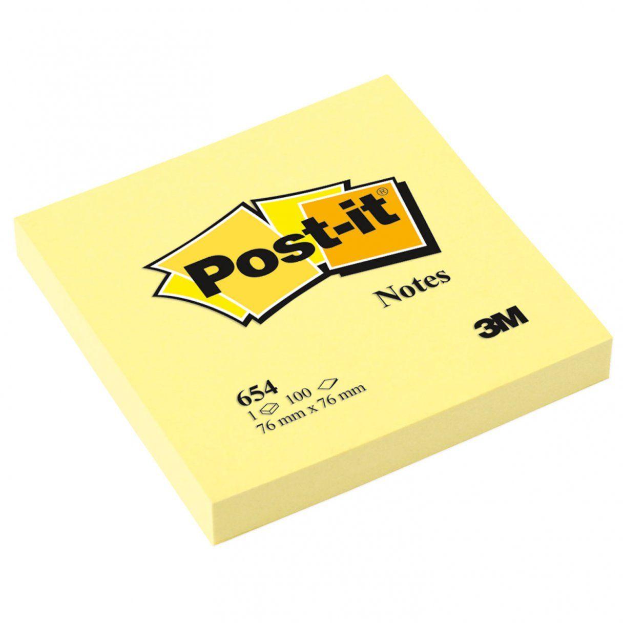 Nota adhesiva 3M Post-It 654 100 hojas amarilla-0