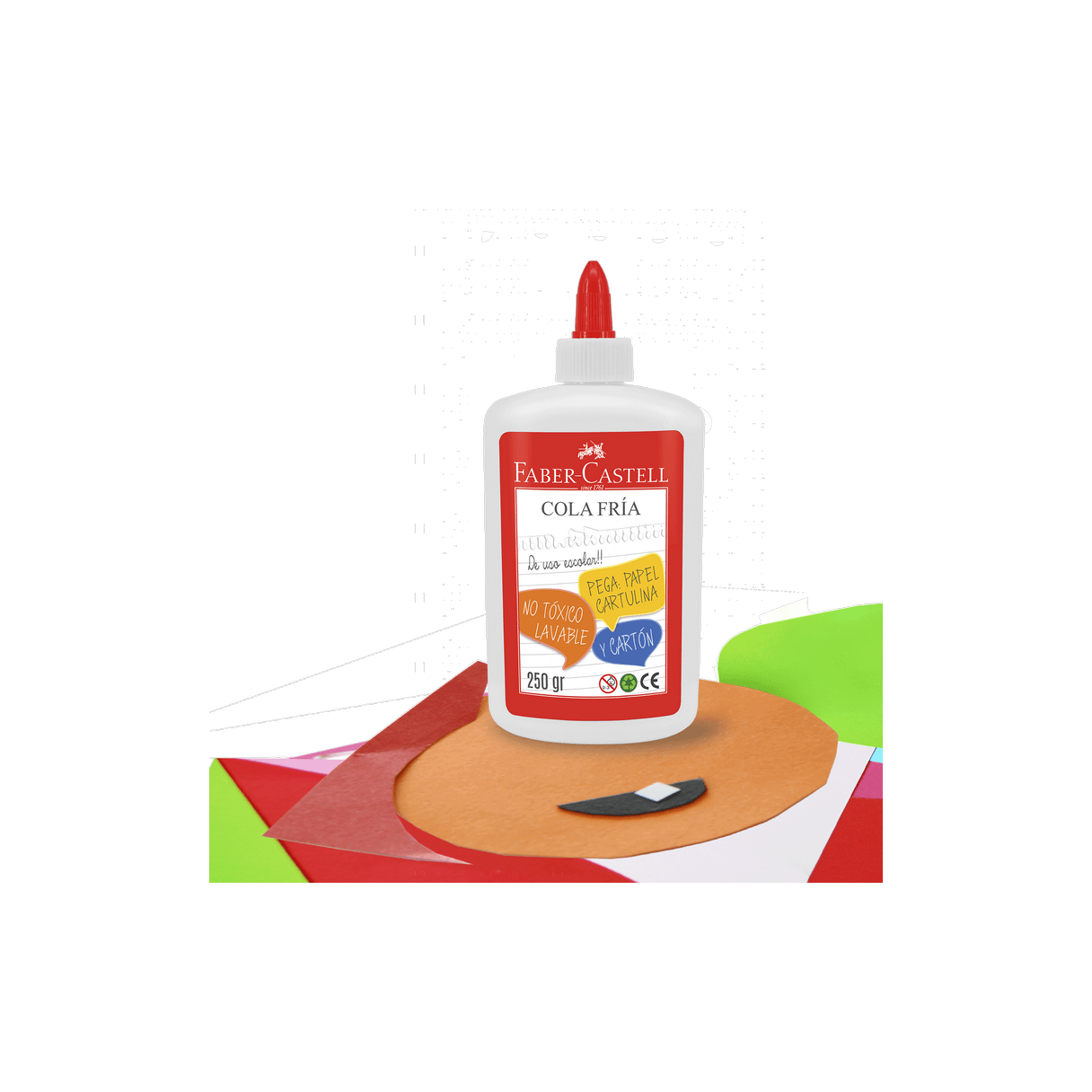 Adhesivo cola fría Faber Castell 150 g lavable y no tóxico-3