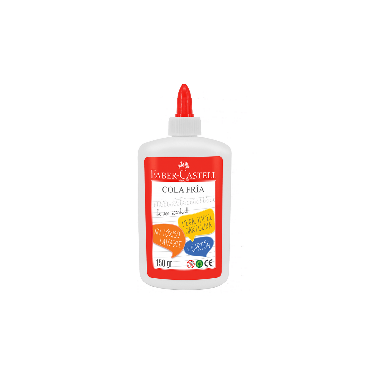 Adhesivo cola fría Faber Castell 150 g lavable y no tóxico-1