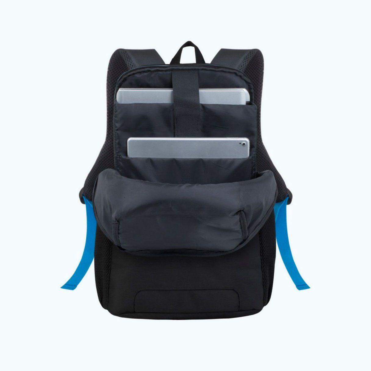 Mochila Rivacase 15.6" Regent con costuras azules negro-5