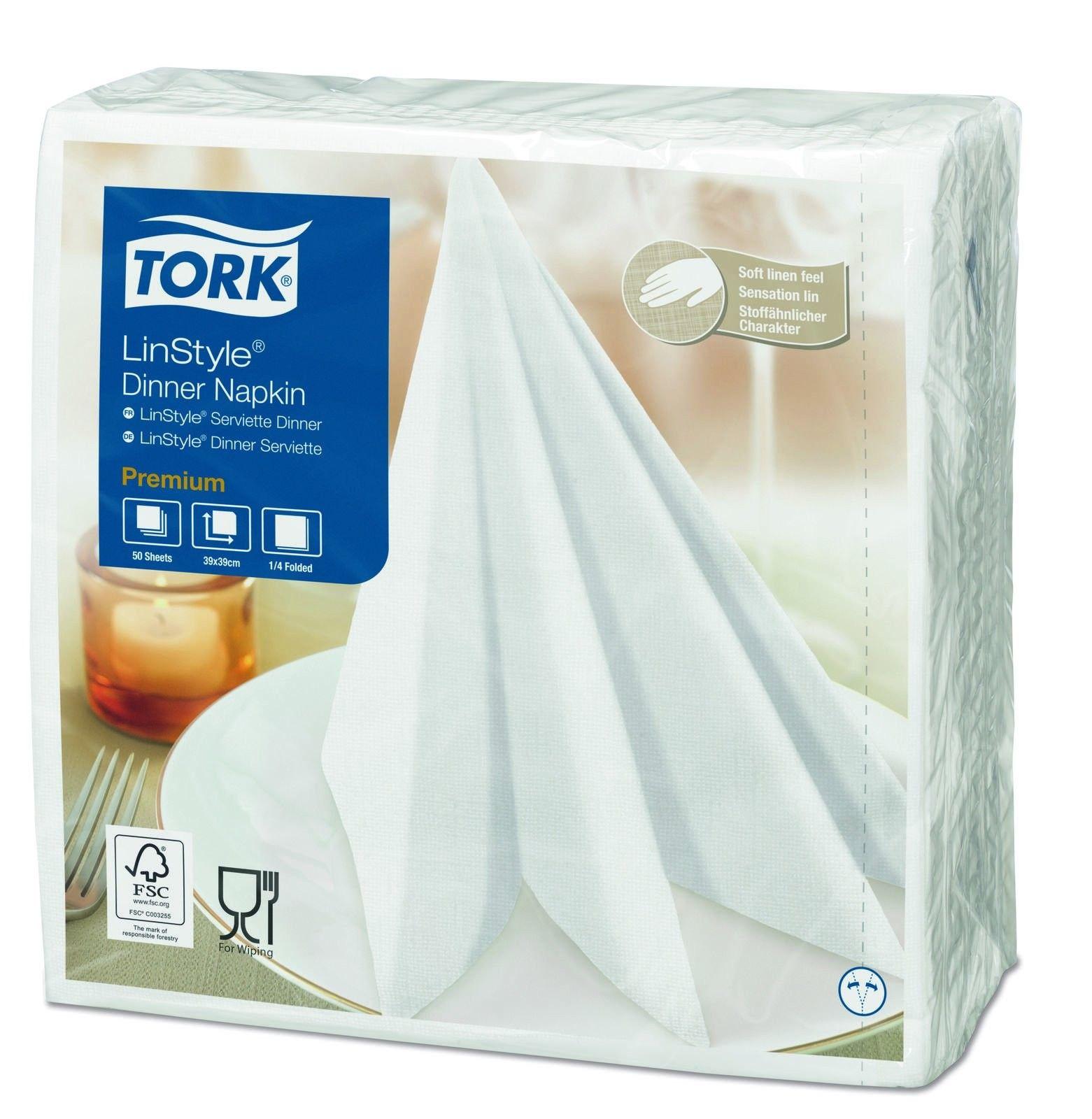 Servilleta Tork LinStyle Premium hoja simple 39x39 cm 50 unidades-0