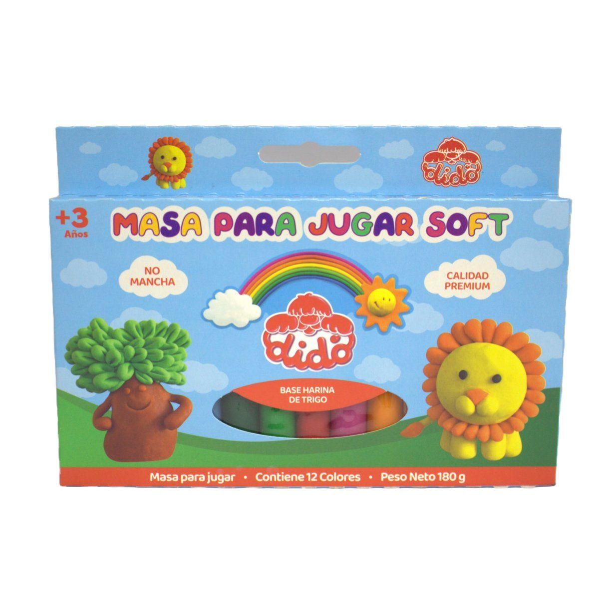Masa para modelar Dido 180 g 12 colores-0