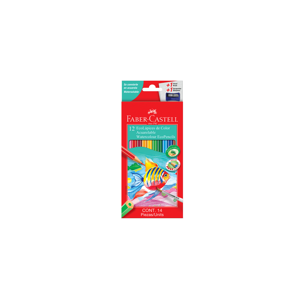 Lápices de color Faber Castell acuarelables hexagonales 12 colores-0