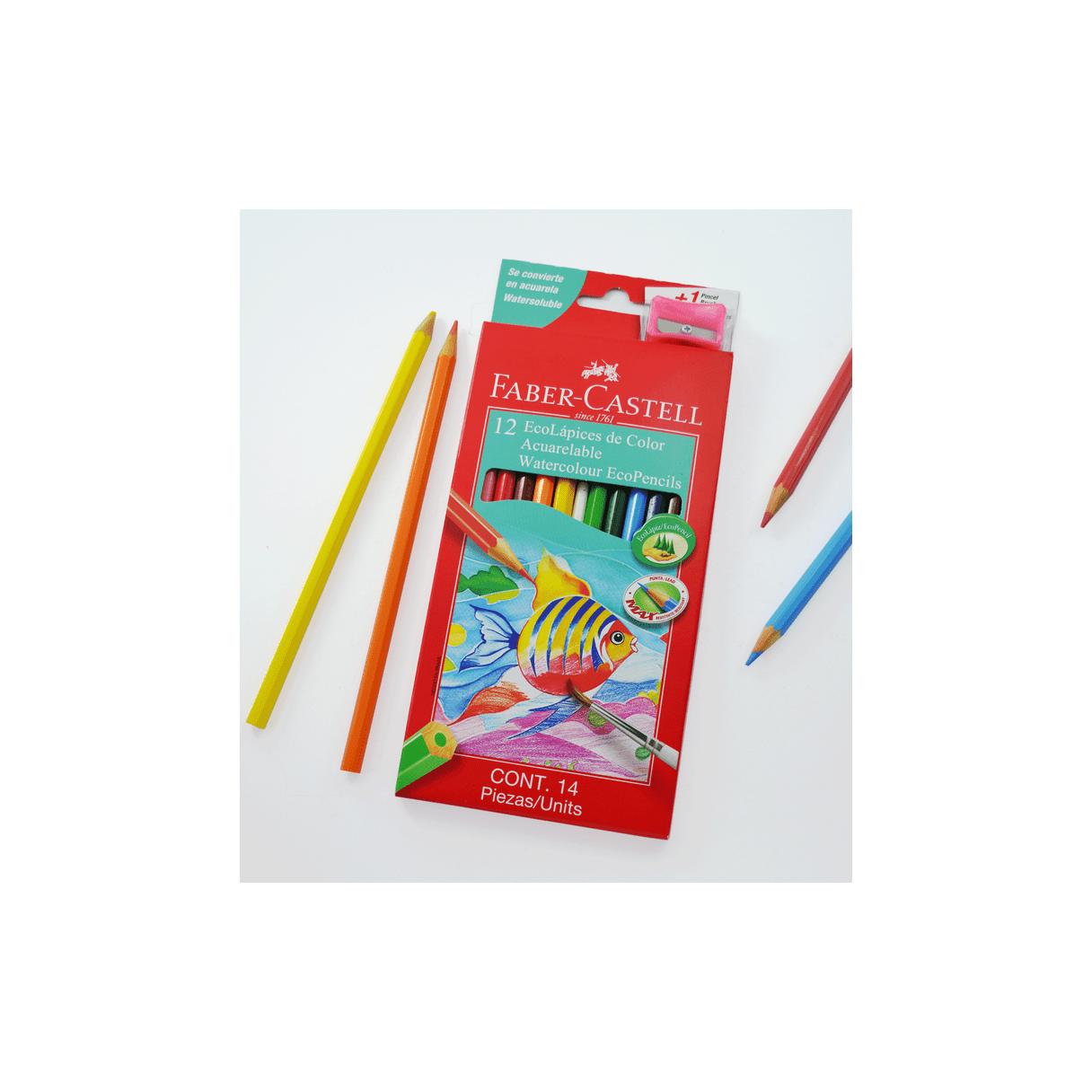 Lápices de color Faber Castell acuarelables hexagonales 12 colores-2
