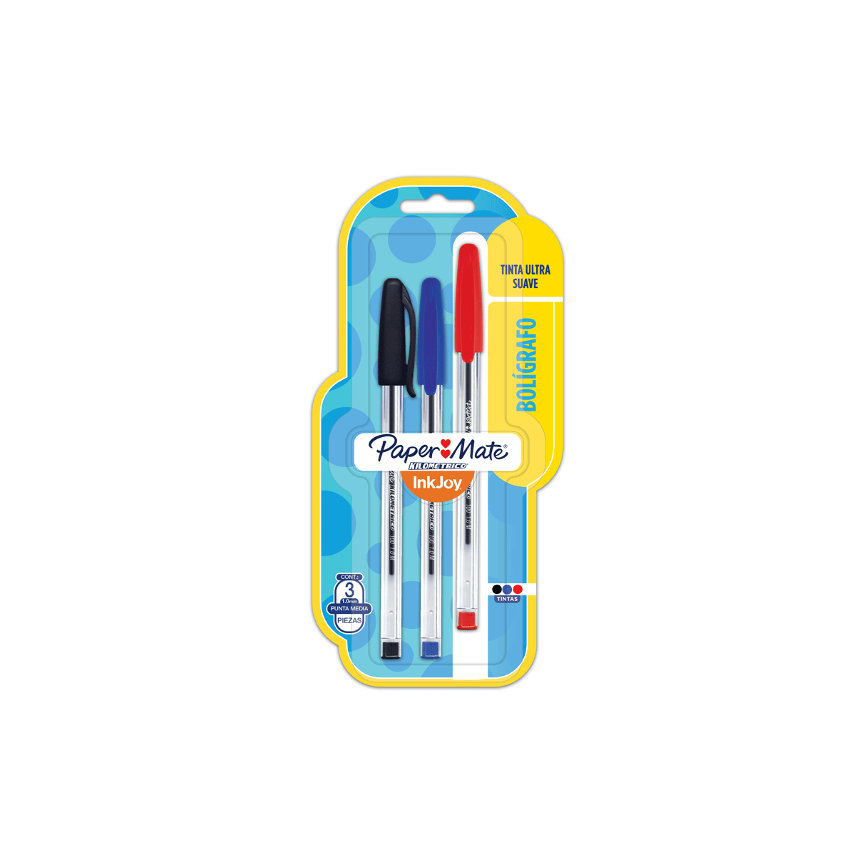 Lápiz pasta Paper Mate Kilométrico 100ST punta media 1,0 mm 3 unidades-0