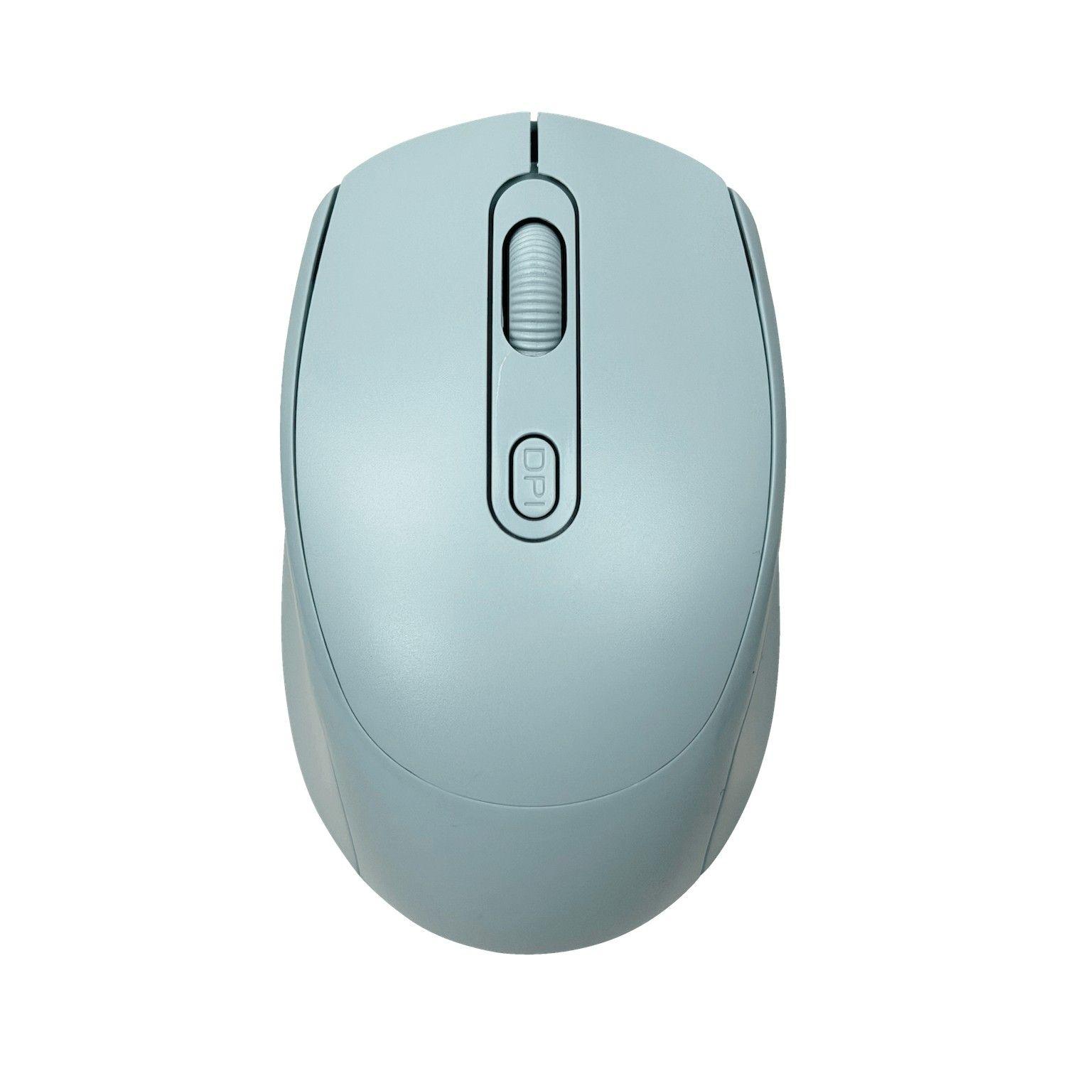 Mouse inalámbrico USB 2,4 GHz con batería interna recargable celeste-2