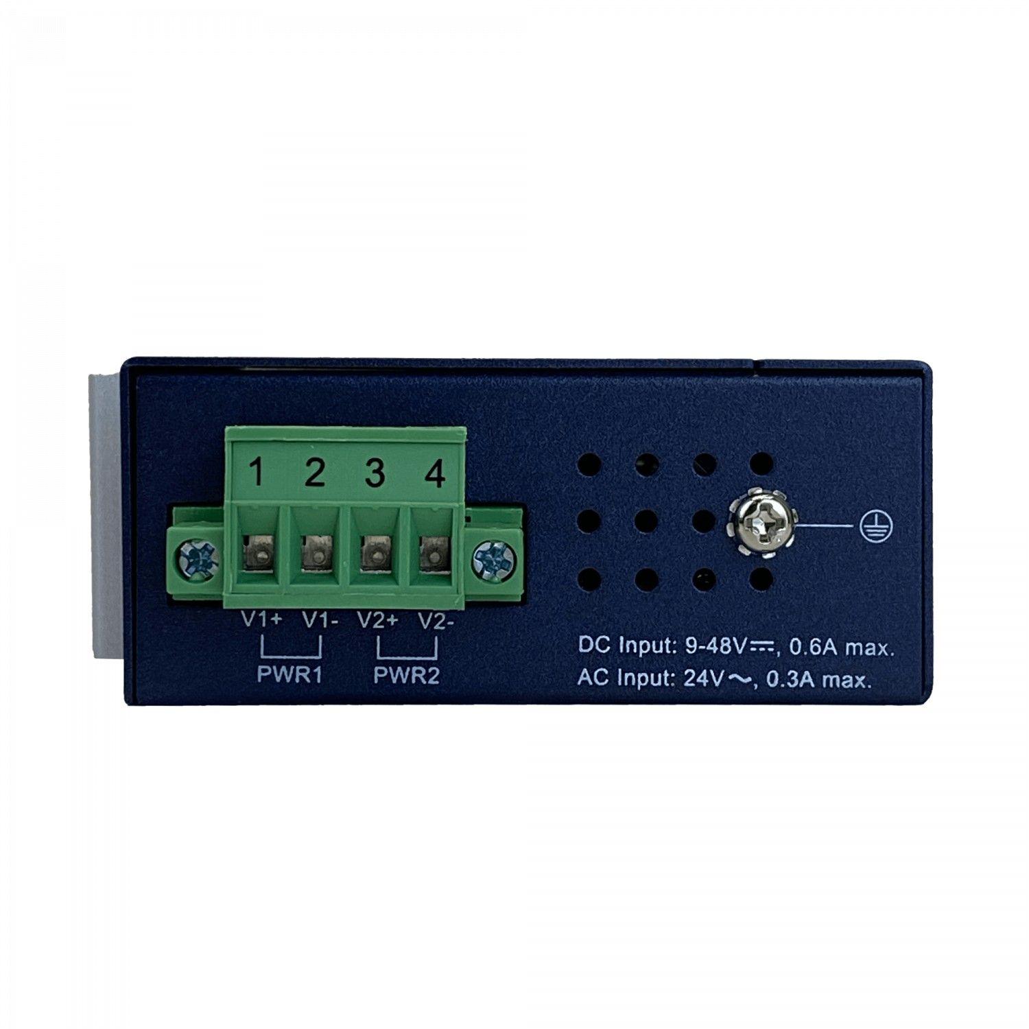 Switch industrial Planet 4-1000 Gigabit IP30 riel DIN requiere 12-48 V-3