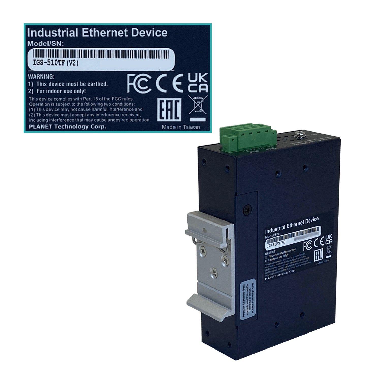 Switch industrial Planet 4-1000 Gigabit IP30 riel DIN requiere 12-48 V-5
