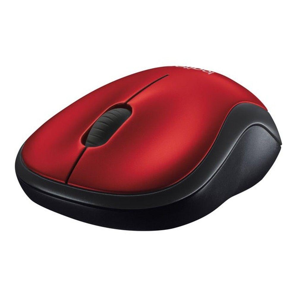 Mouse inalámbrico Logitech M185 1000 DPI compacto rojo-0