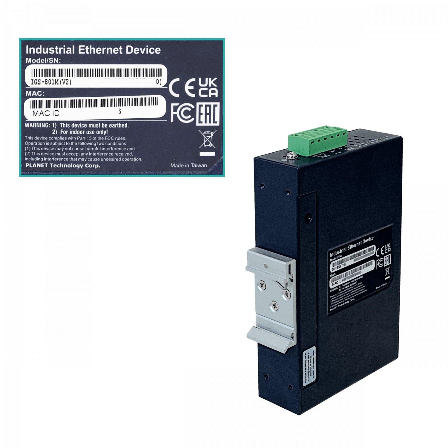 Switch industrial Planet IGS-801M Gigabit riel DIN 12-48 VDC-5