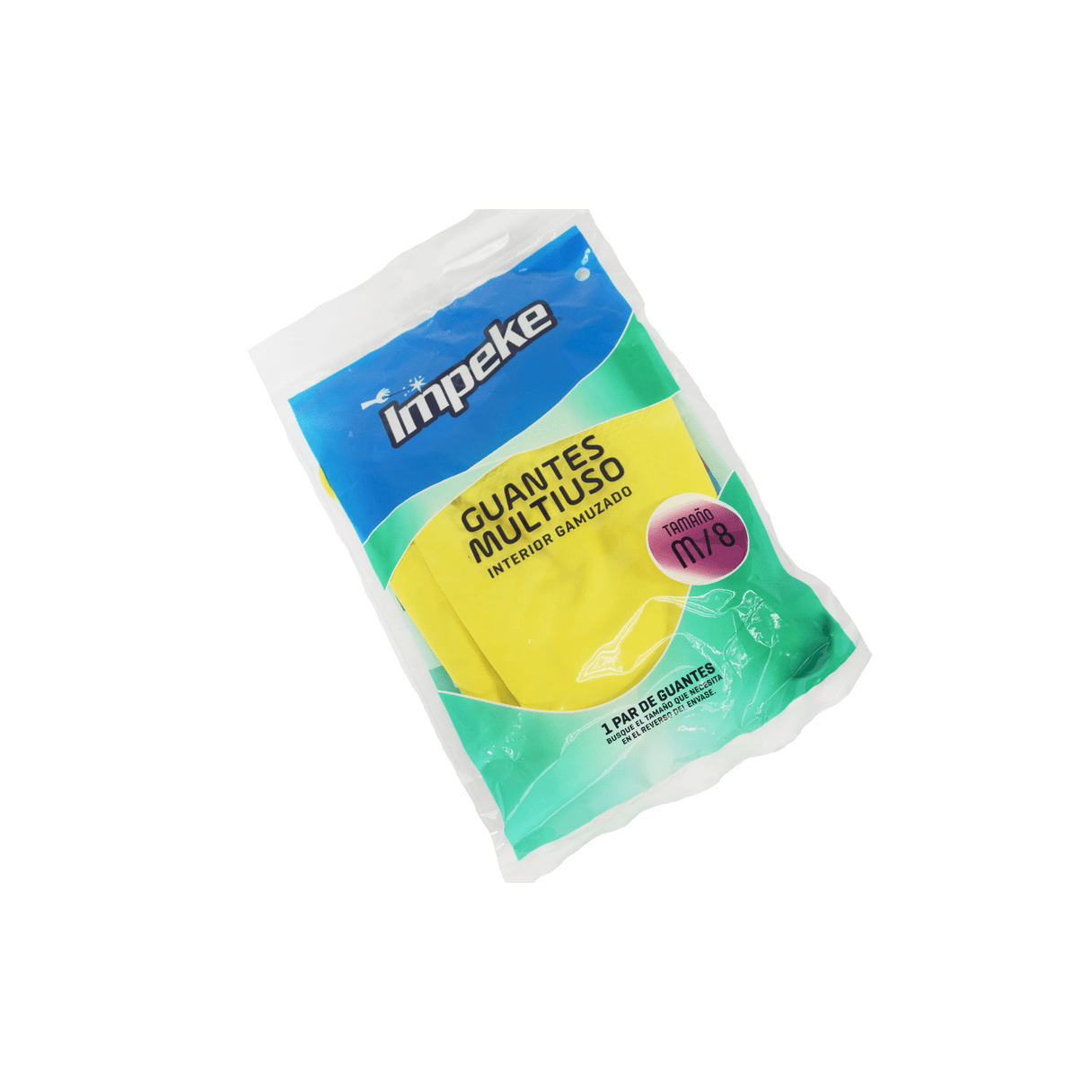 Guantes de látex Impeke multiuso talla M color amarillo-2