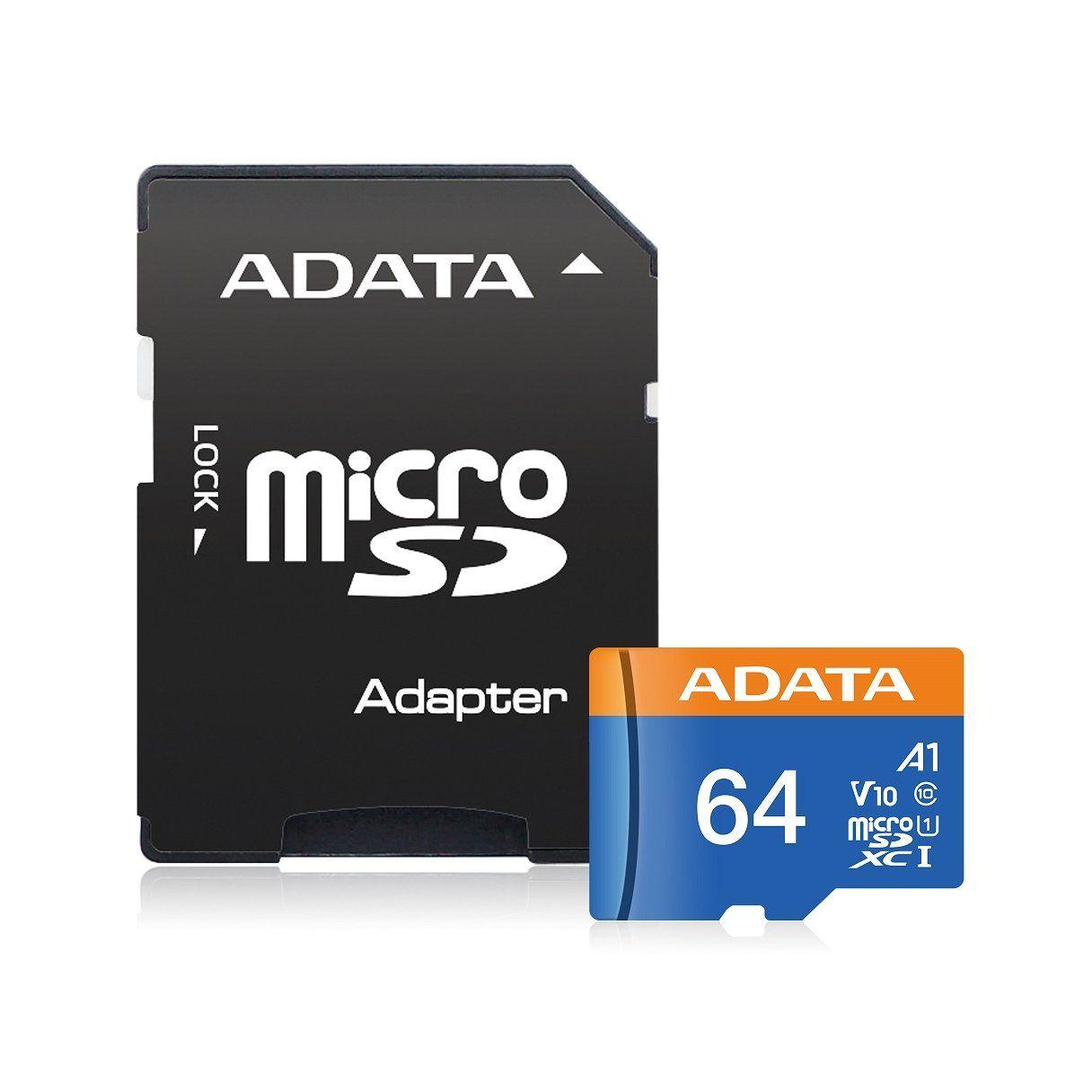 Memoria micro Adata SDHC 64 GB con adaptador SD clase 10-0