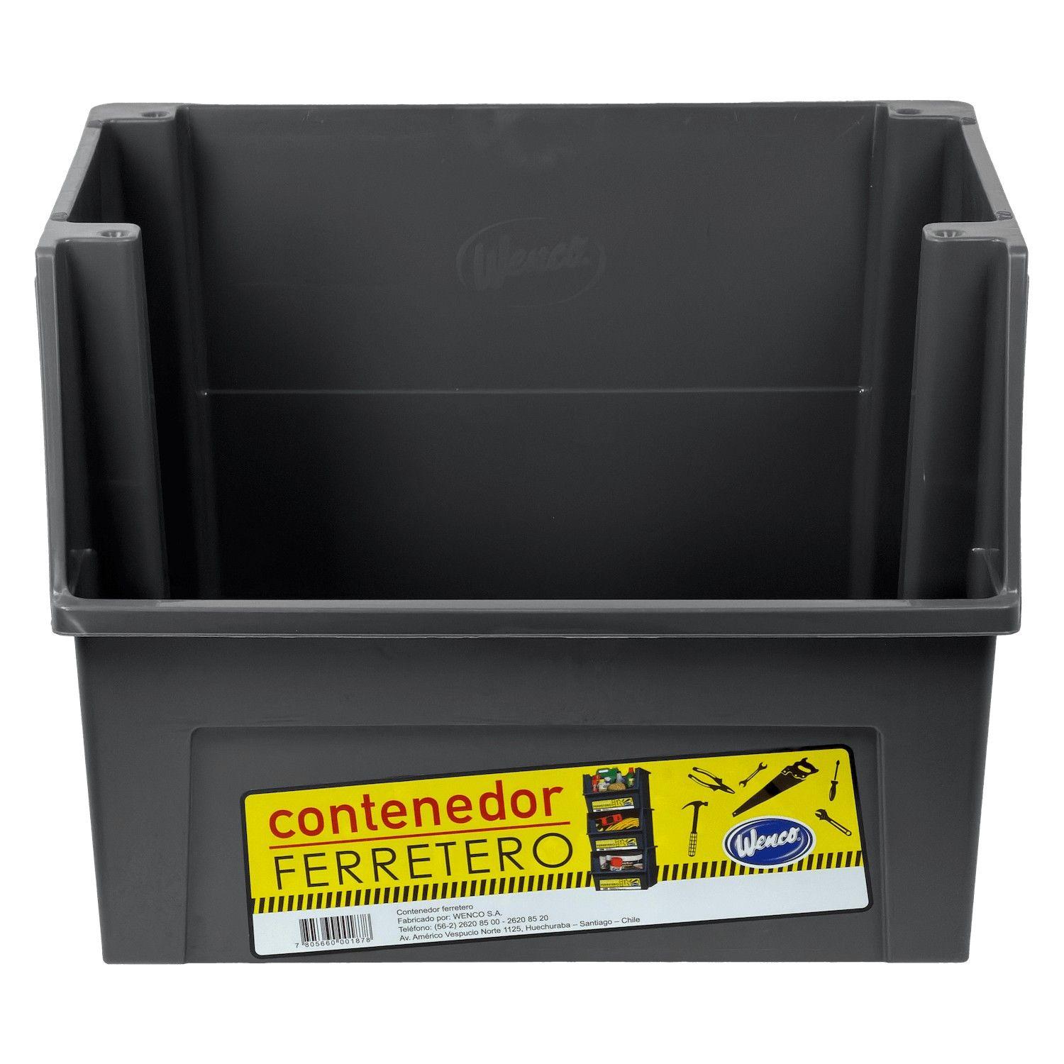 Gaveta apilable Wenco 40x45 cm altura 34 cm color gris-1