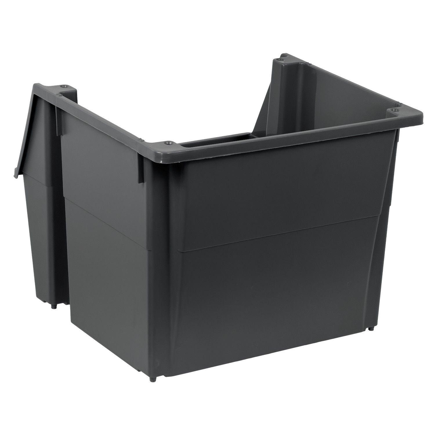 Gaveta apilable Wenco 40x45 cm altura 34 cm color gris-2