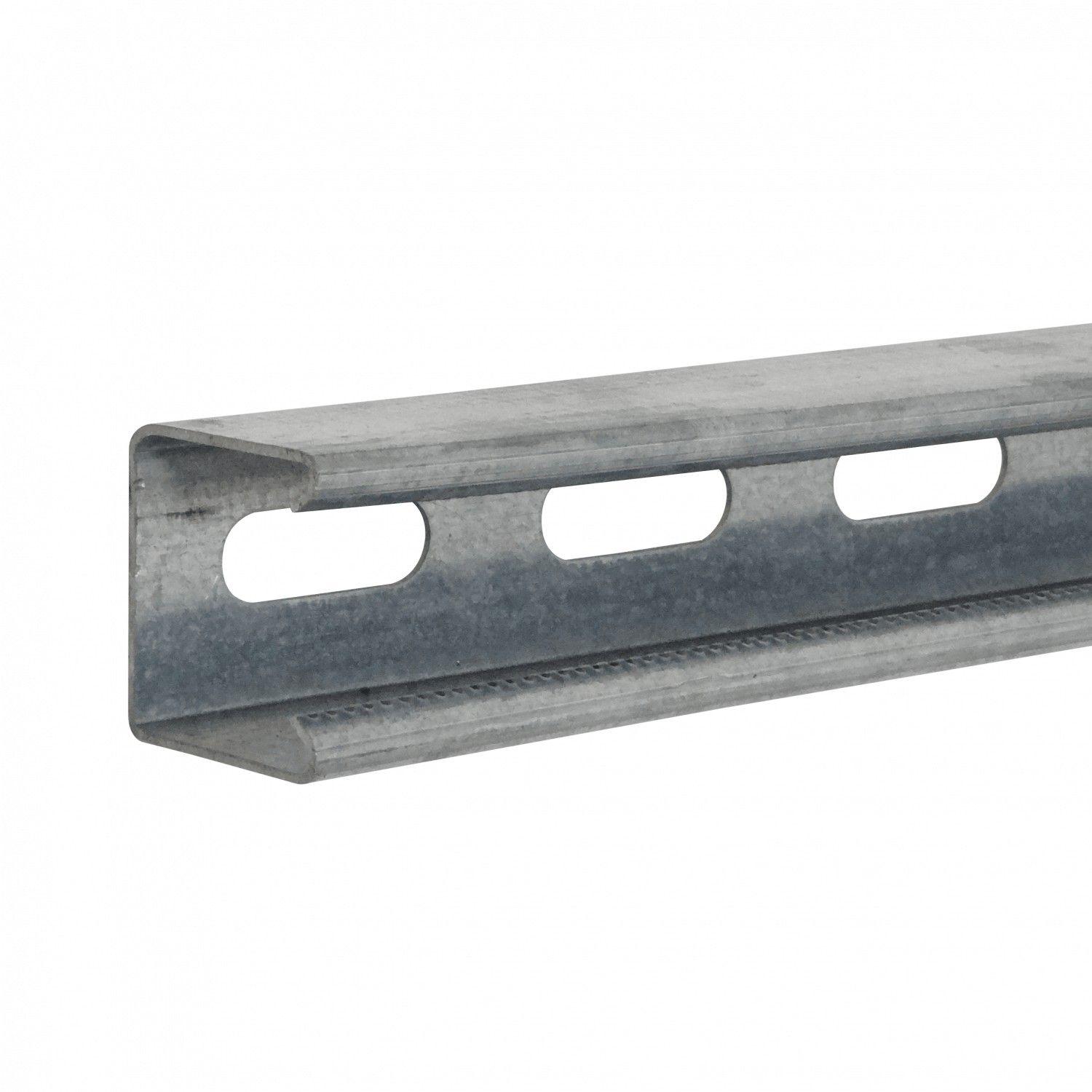 Perfil Strut 41x41x1,2 mm perforado 1 m fierro-1