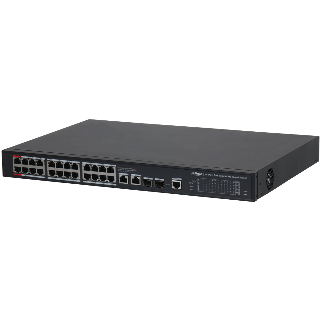 Switch Dahua DH-S4228-24GT-240 24 puertos GE PoE 2 puertos GE SFP-1
