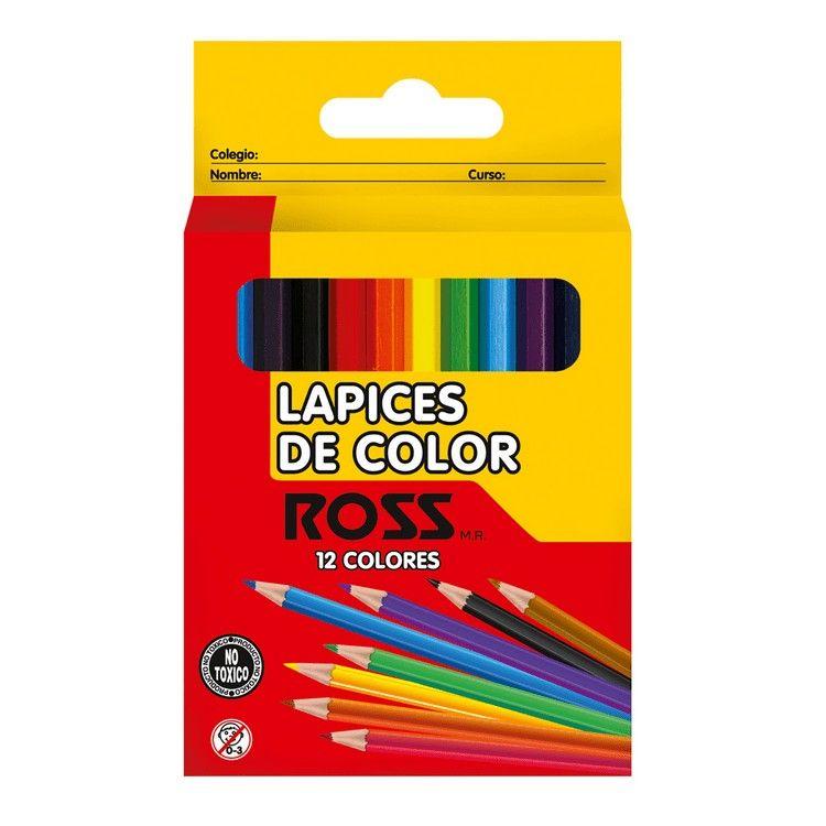 Lápices de color Ross corto 12 colores-0