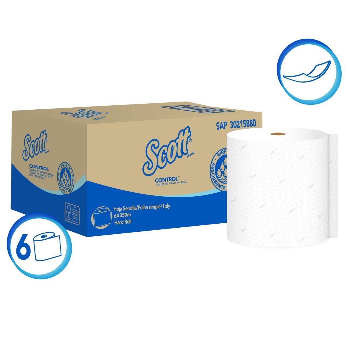 Toalla de papel Scott Jumbo 6 rollos 350 m hoja simple-2