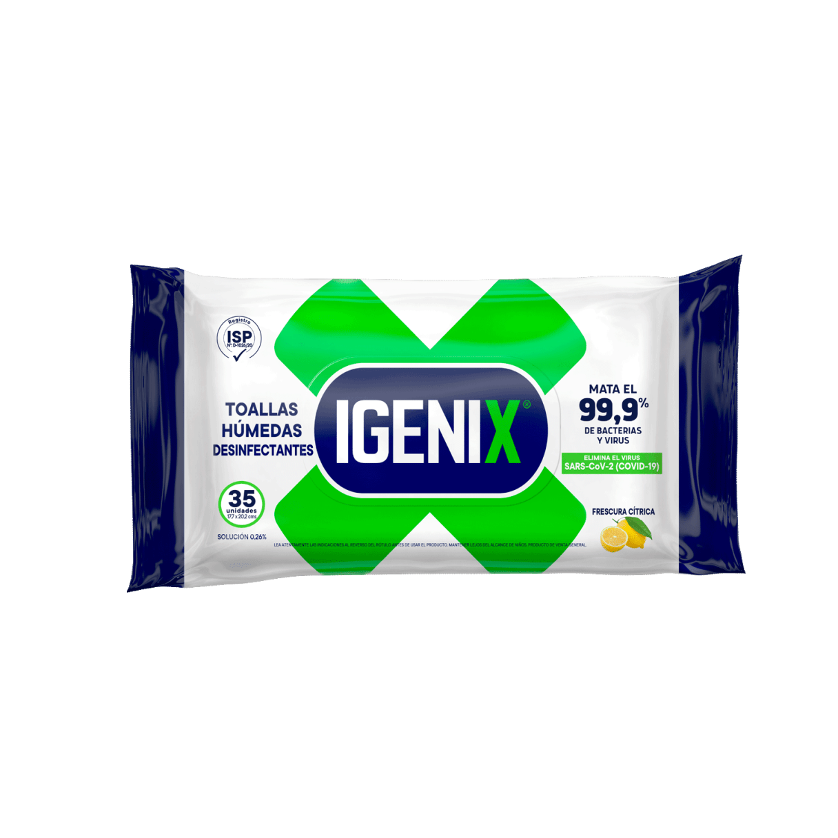 Toallas desinfectantes Igenix frescura cítrica 35 unidades-0