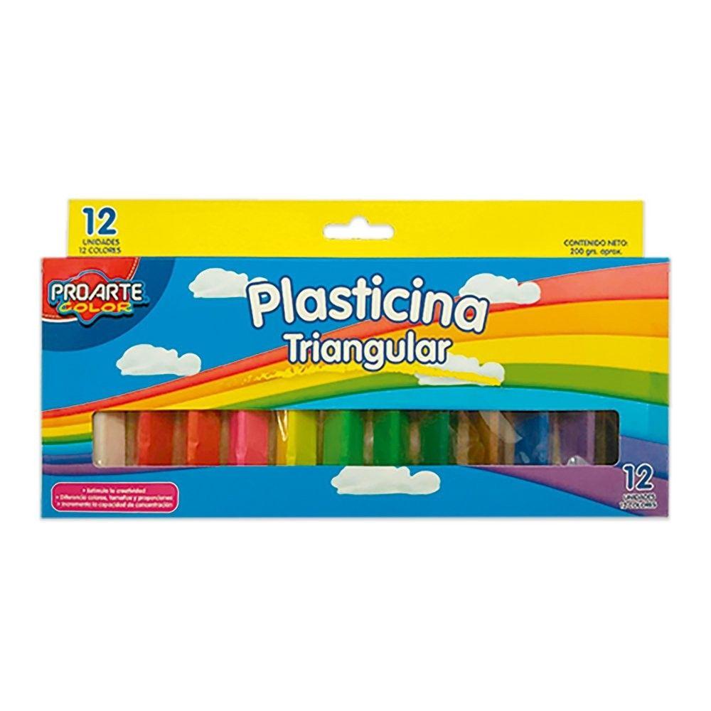 Plasticina Proarte triangular 12 colores fuertes y vibrantes-0