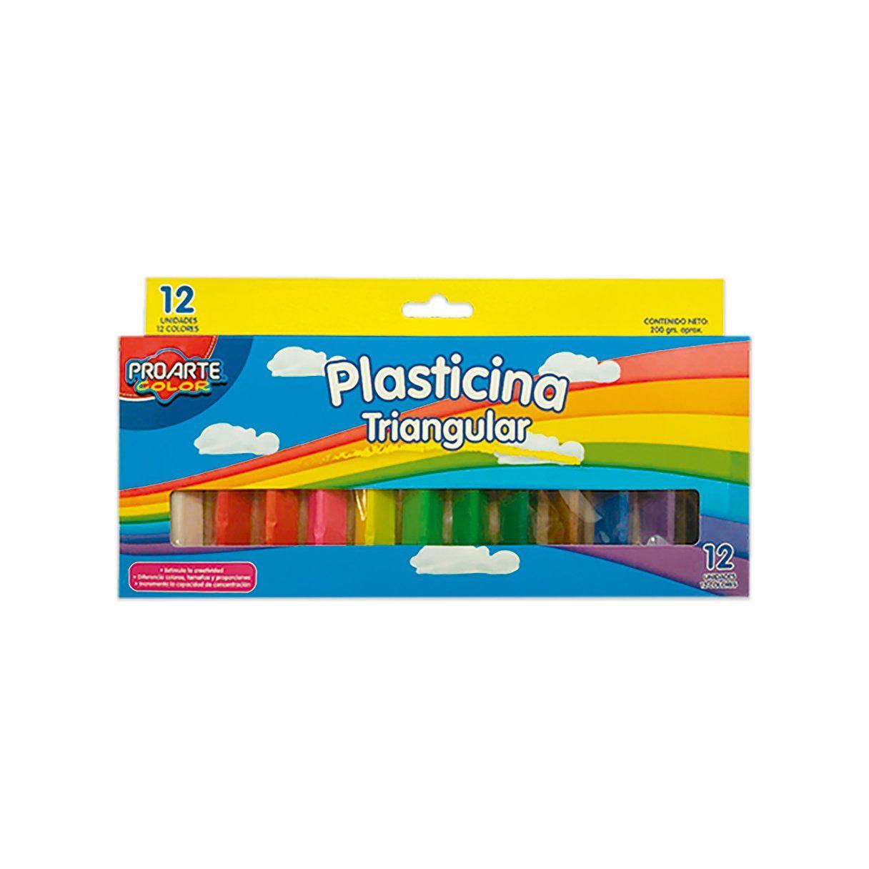 Plasticina Proarte triangular 12 colores fuertes y vibrantes-1