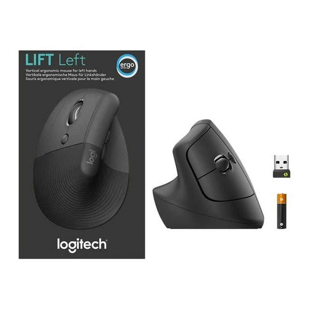 Mouse inalámbrico Logitech Lift vertical zurdo grafito-3