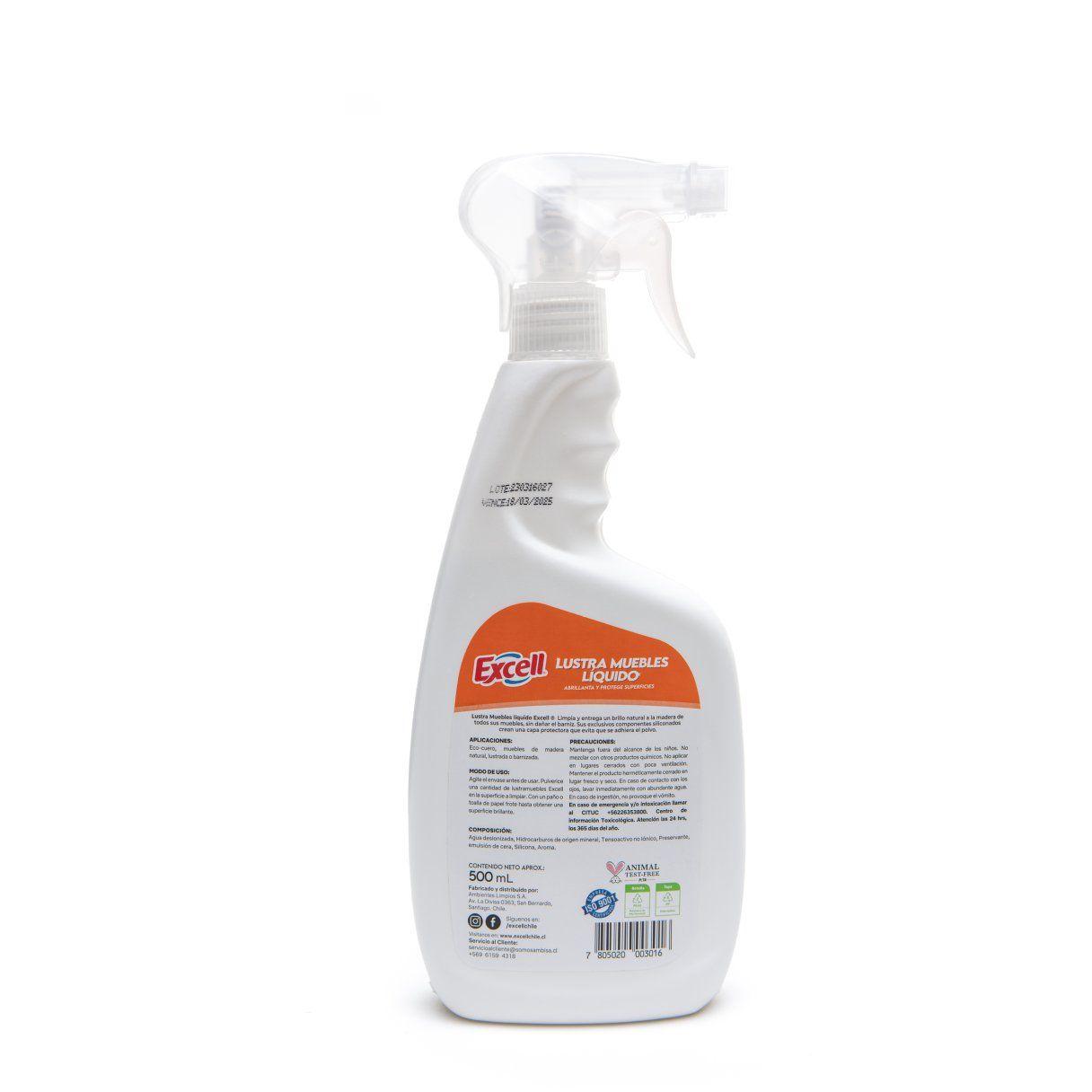 Lustramuebles Excell líquido 500 ml con gatillo mandarina-1