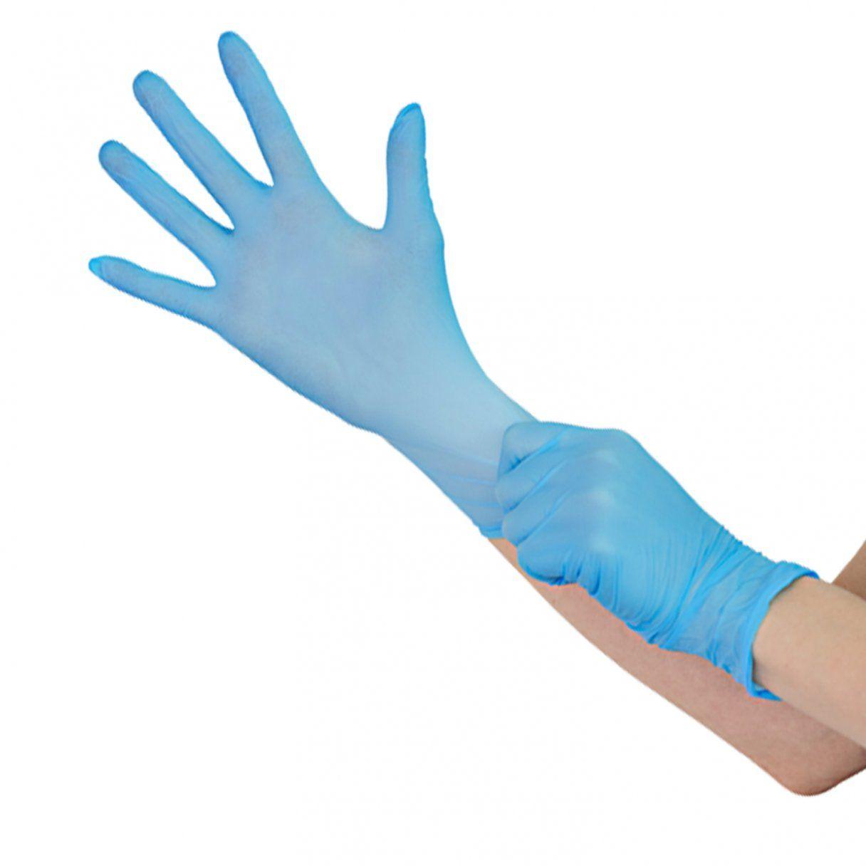 Guantes de nitrilo TopSafe examinación sin polvo talla M azul-0