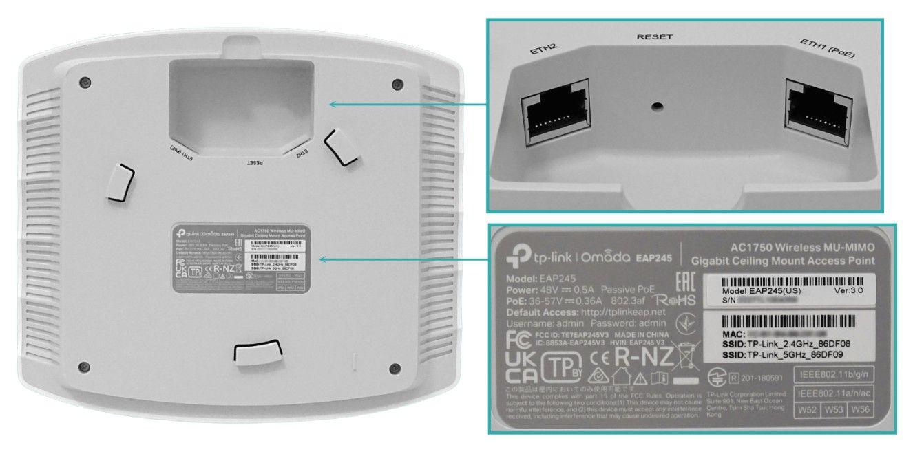 Punto de acceso TP-LINK AC1750 2,4/5 GHz 450/1300 Mbps con PoE-2