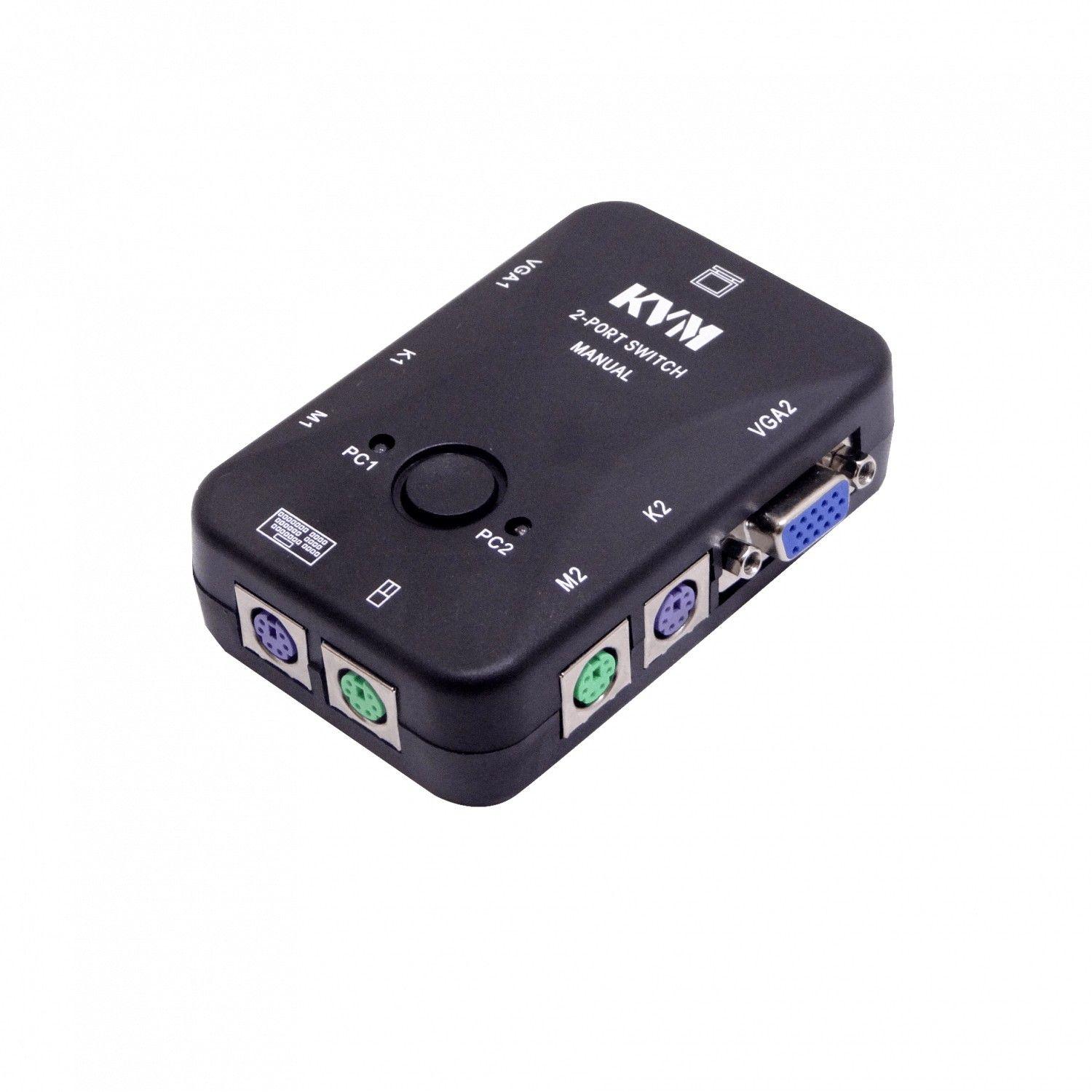 KVM 2 Puertos PS2 VGA requiere cables-2