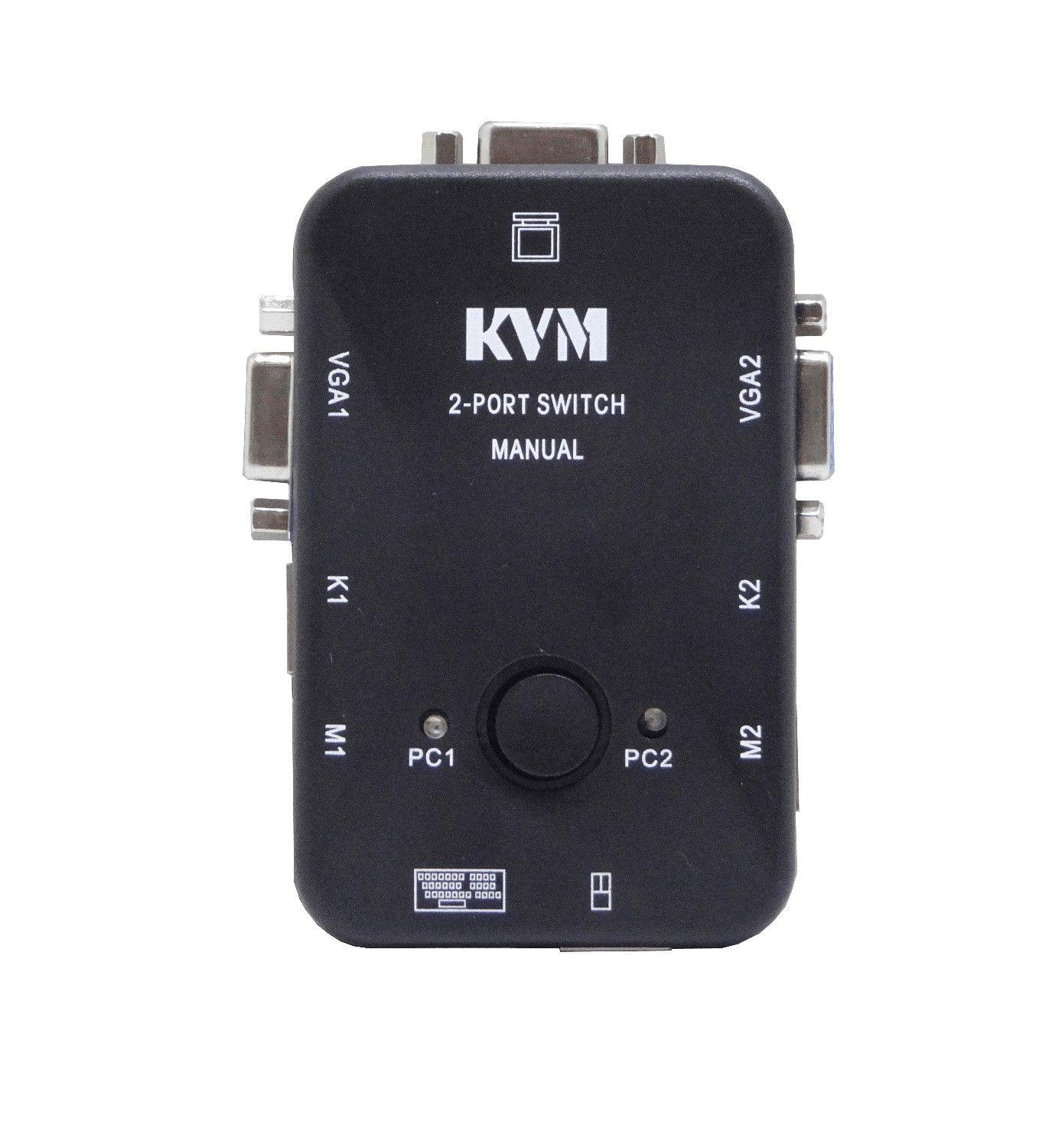 KVM 2 Puertos PS2 VGA requiere cables-5