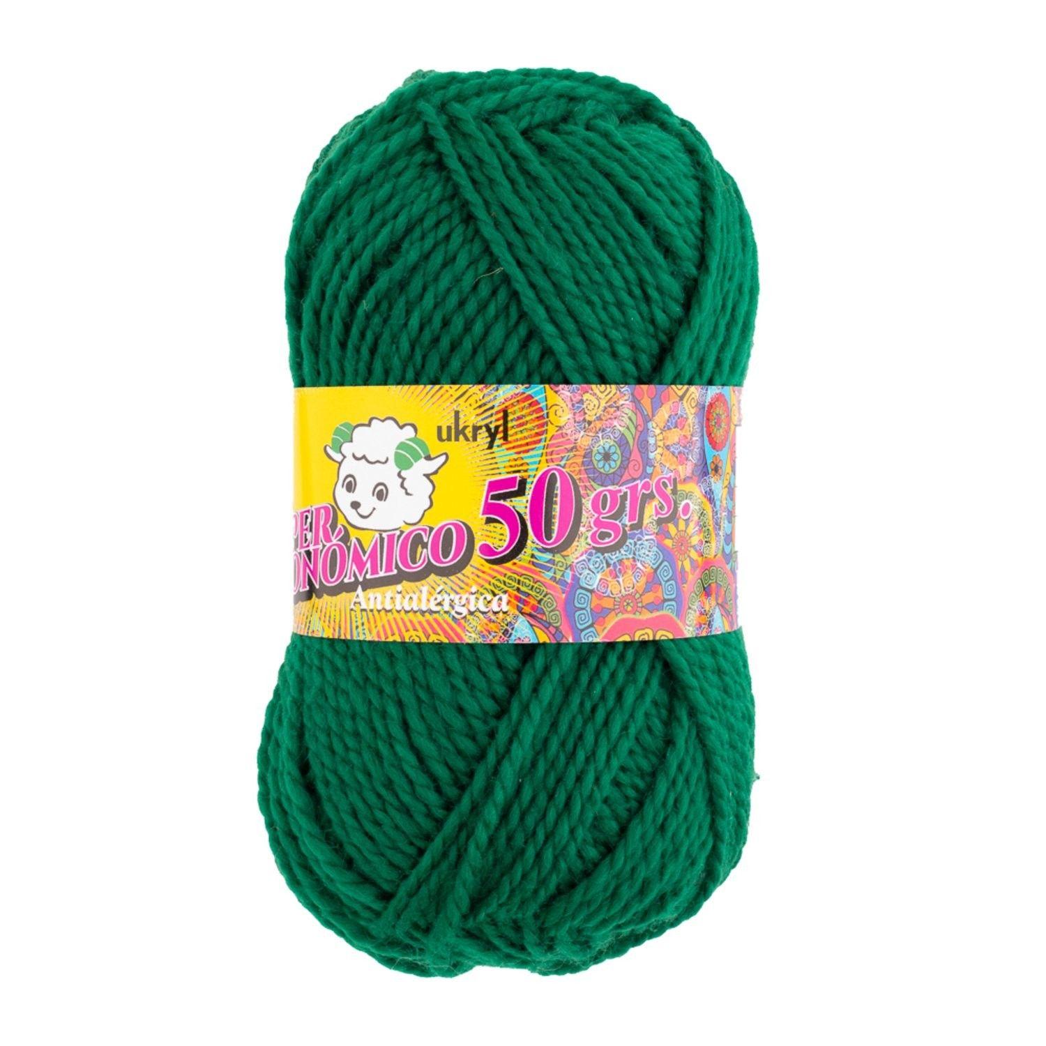 Lana ovillo NP 50 g paquete de 10 unidades verde oscuro-0