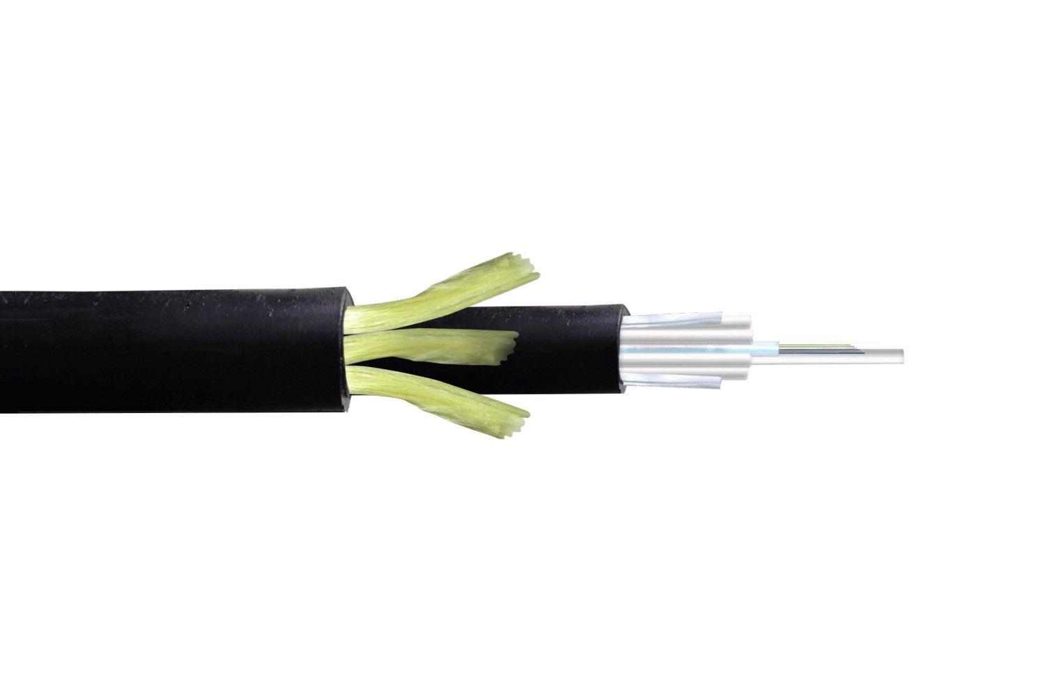Cable de fibra óptica ADSS 12 fibras G652D 200 m 13 mm doble cubierta-0