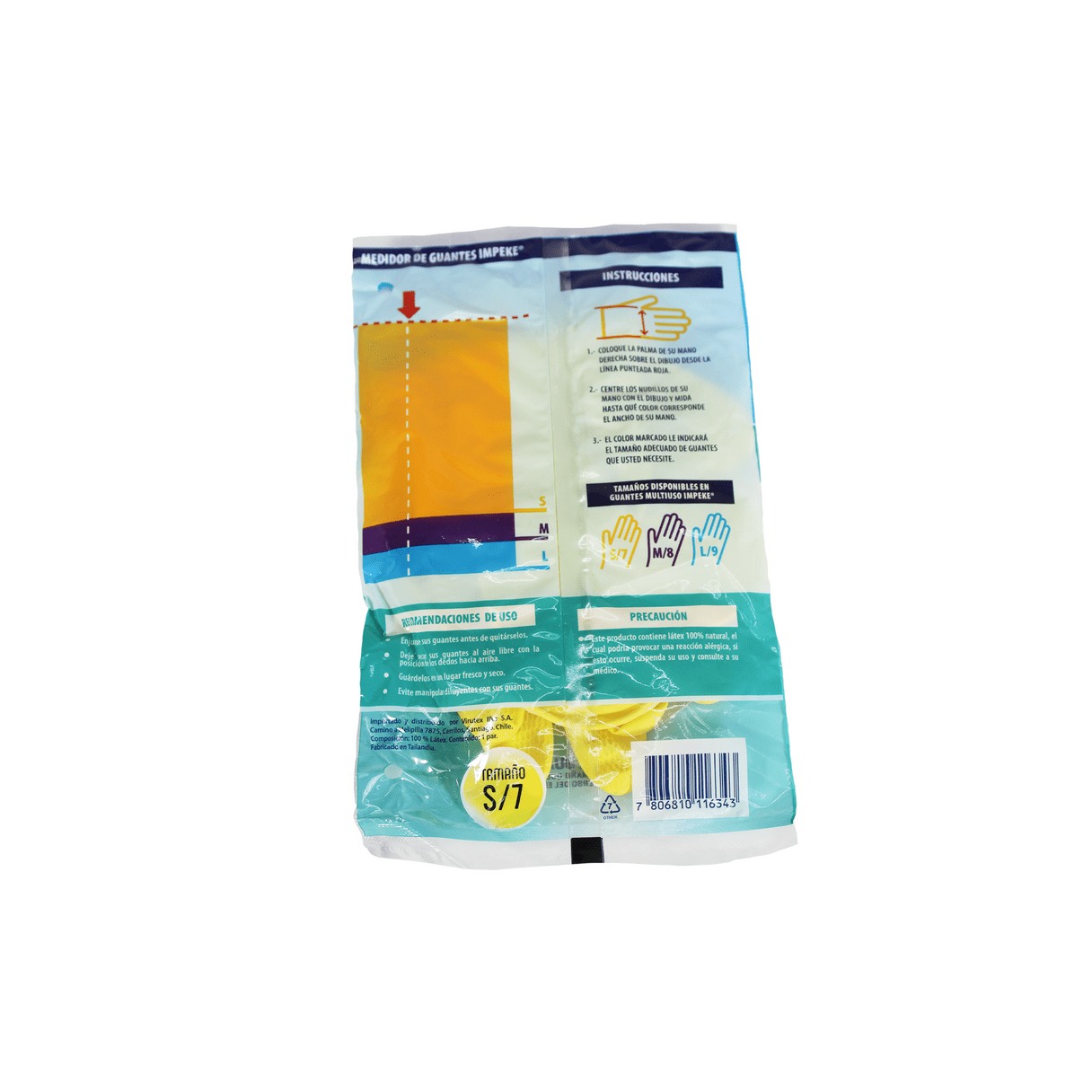 Guantes de látex Impeke multiuso talla S color amarillo-1