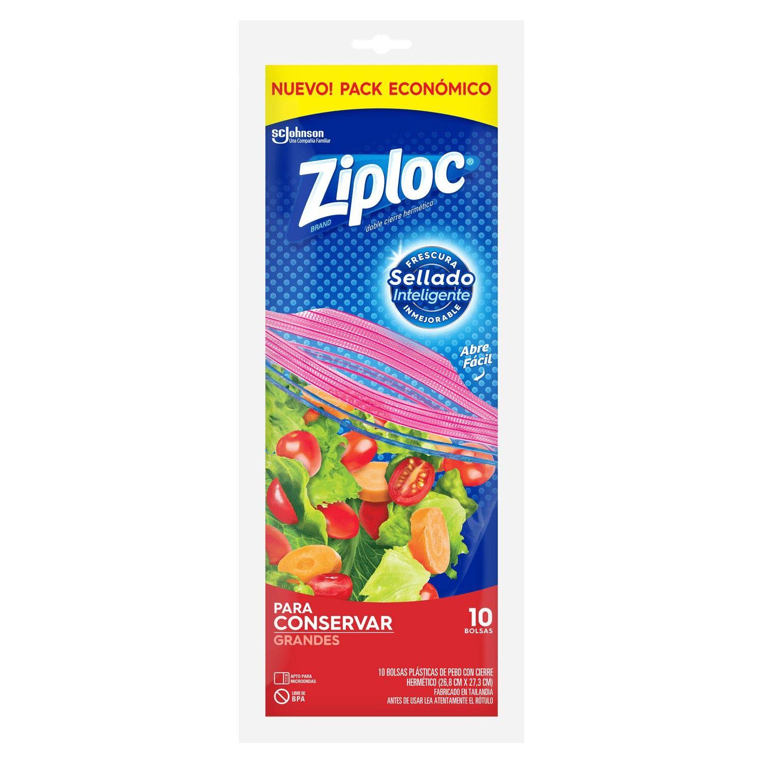 Bolsas herméticas Ziploc 26,8x27,3 cm paquete de 10 unidades-0