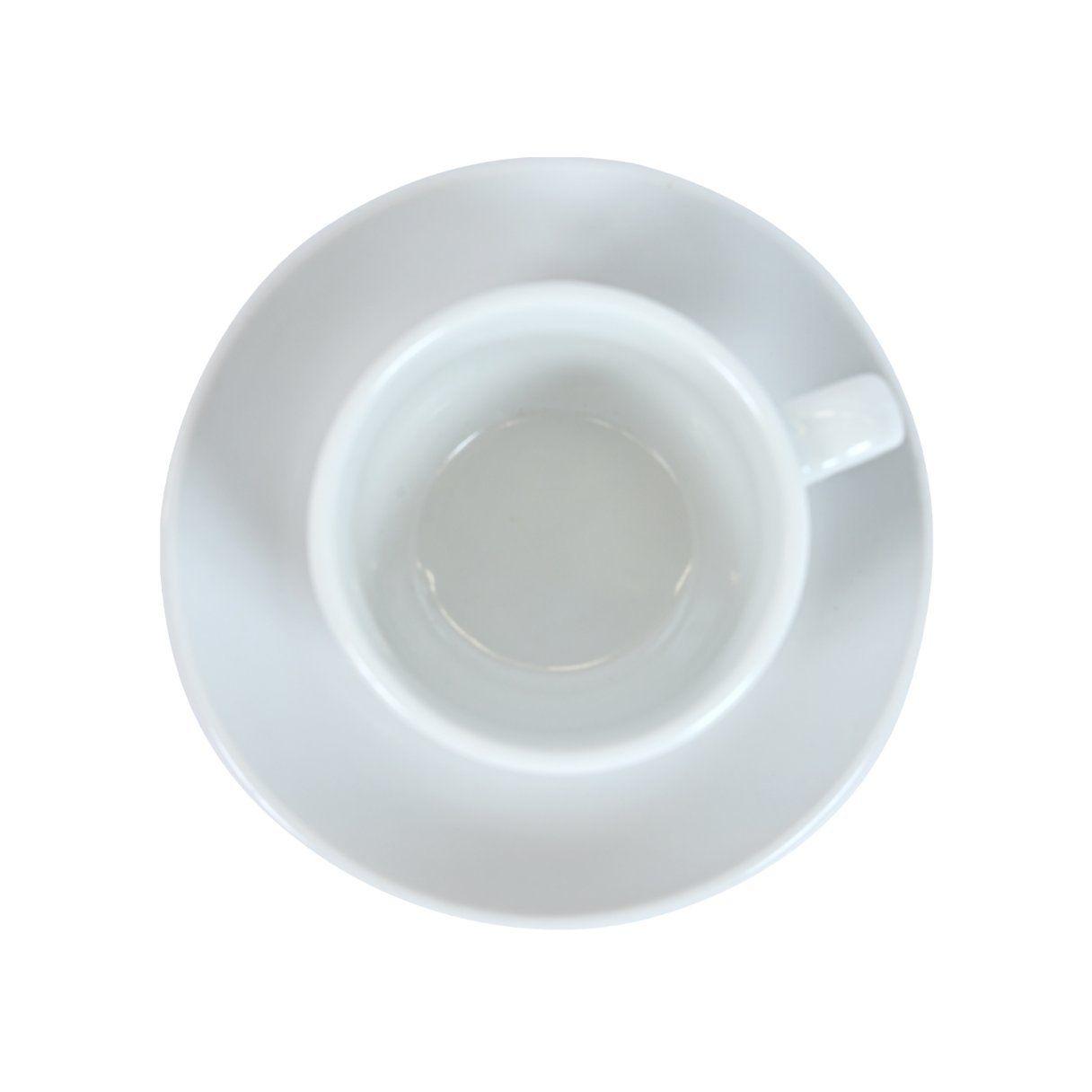 Taza con platillo Wellington Elegant porcelana blanca-1