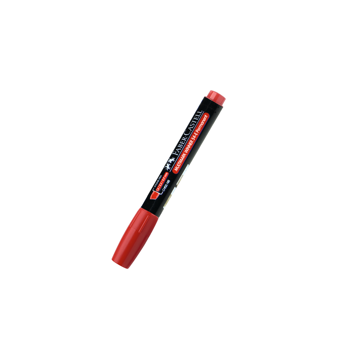 Marcador permanente Faber Castell 54 punta biselada rojo-0
