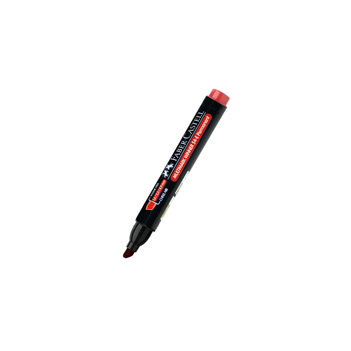 Marcador permanente Faber Castell 54 punta biselada rojo-1