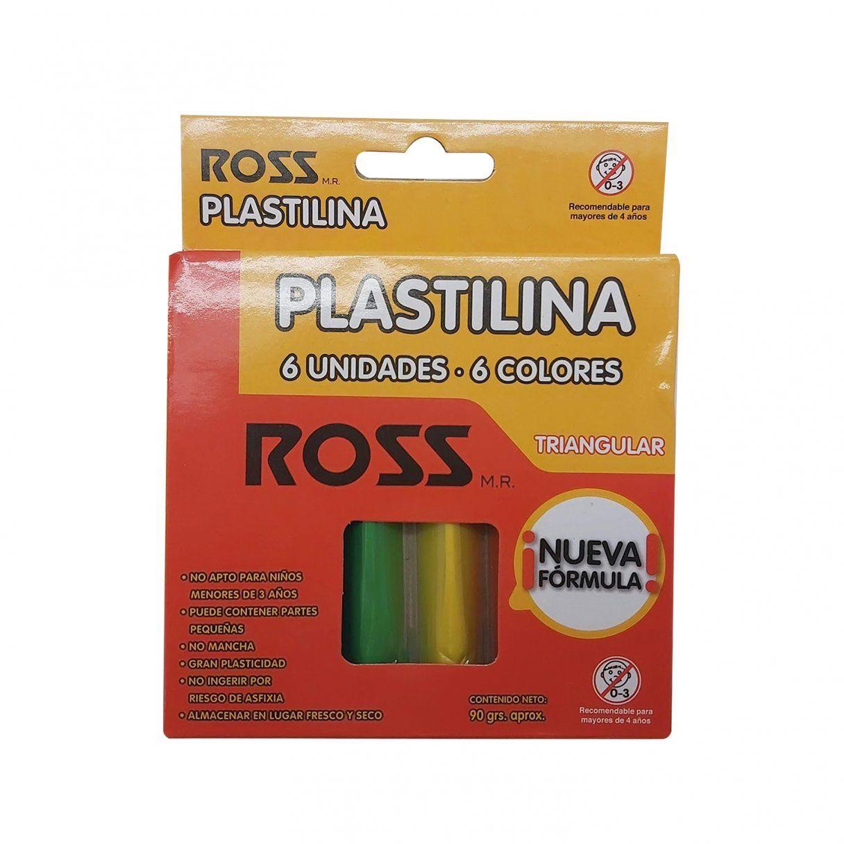 Plasticina ROSS Triangular 6 colores-1