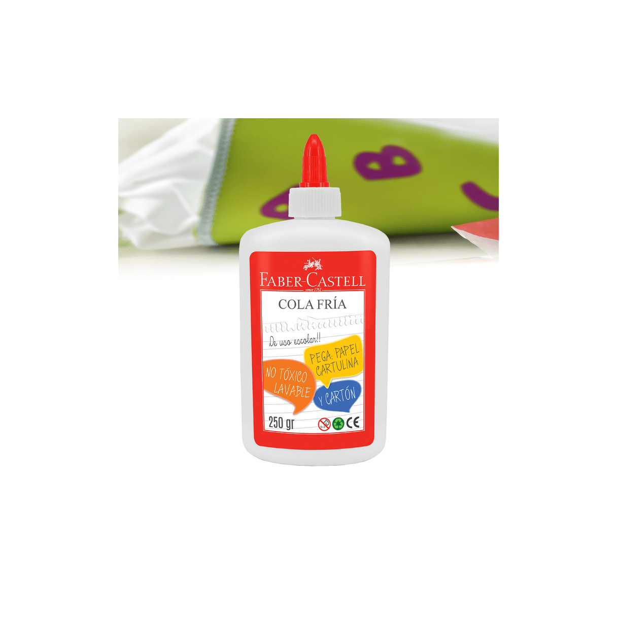 Adhesivo cola fría Faber-Castell escolar 250 g-2