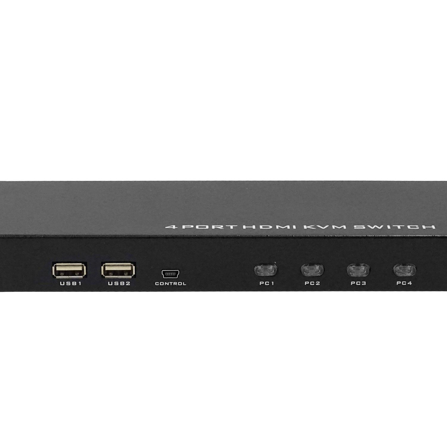 KVM 4 HDMI USB-C incluye cables 2 USB 2.0-1