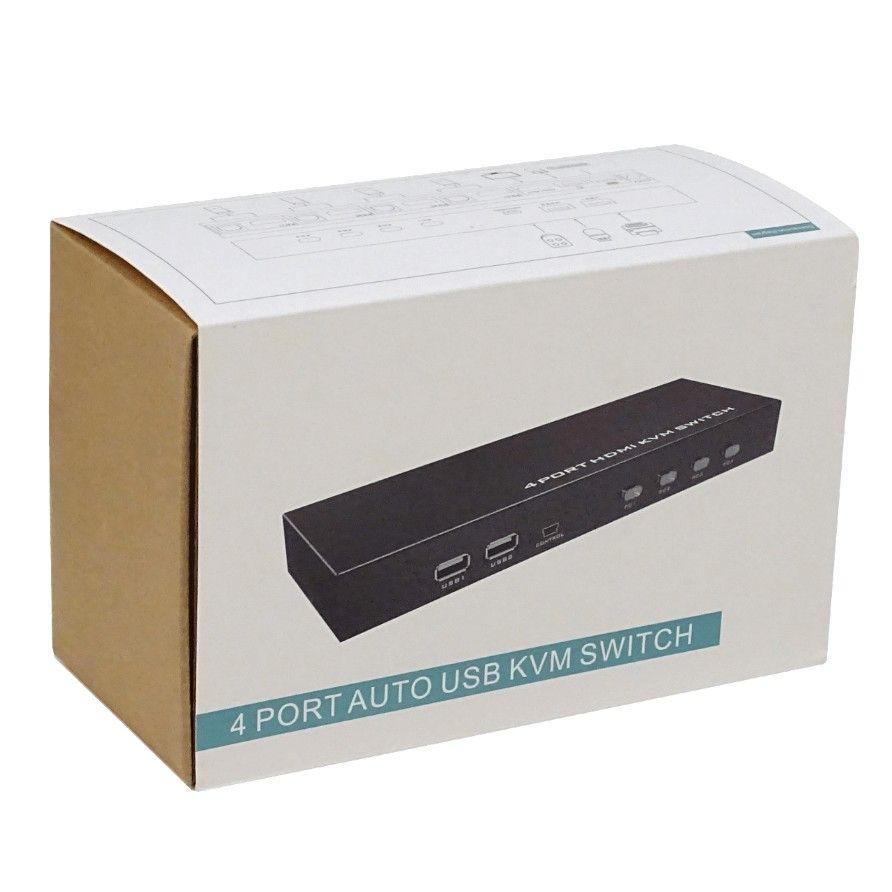 KVM 4 HDMI USB-C incluye cables 2 USB 2.0-5