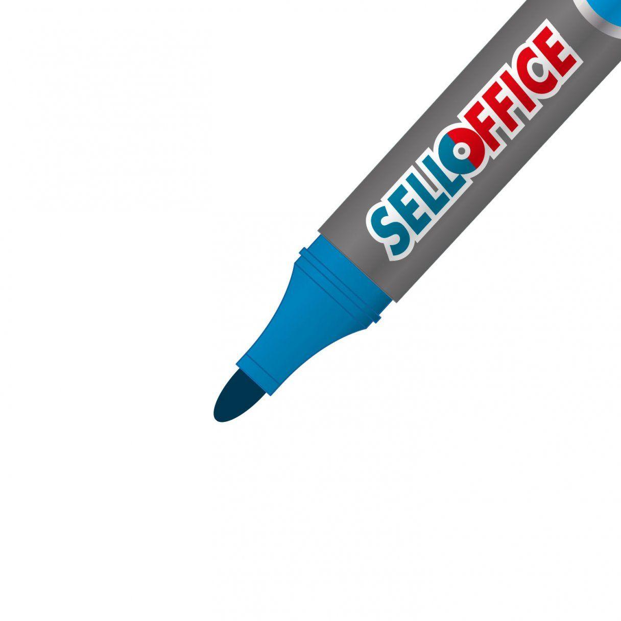 Plumón recargable Selloffice para pizarra celeste-2