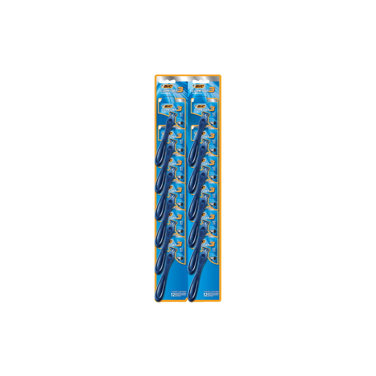 Máquina de afeitar BIC Comfort 3 triple hoja cartela de 12 unidades-0