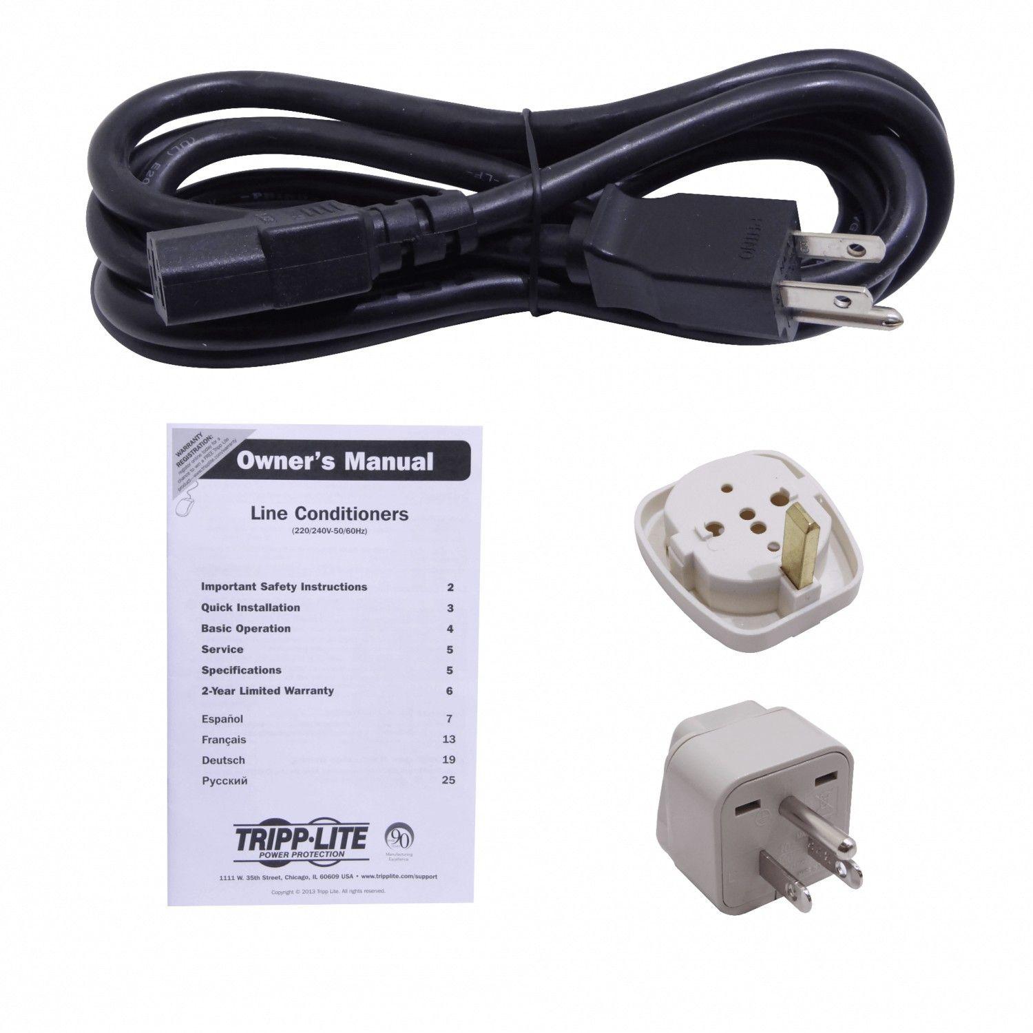 Regulador de tensión Tripplite 1000 W 4 salidas C13 174-280 VAC-3