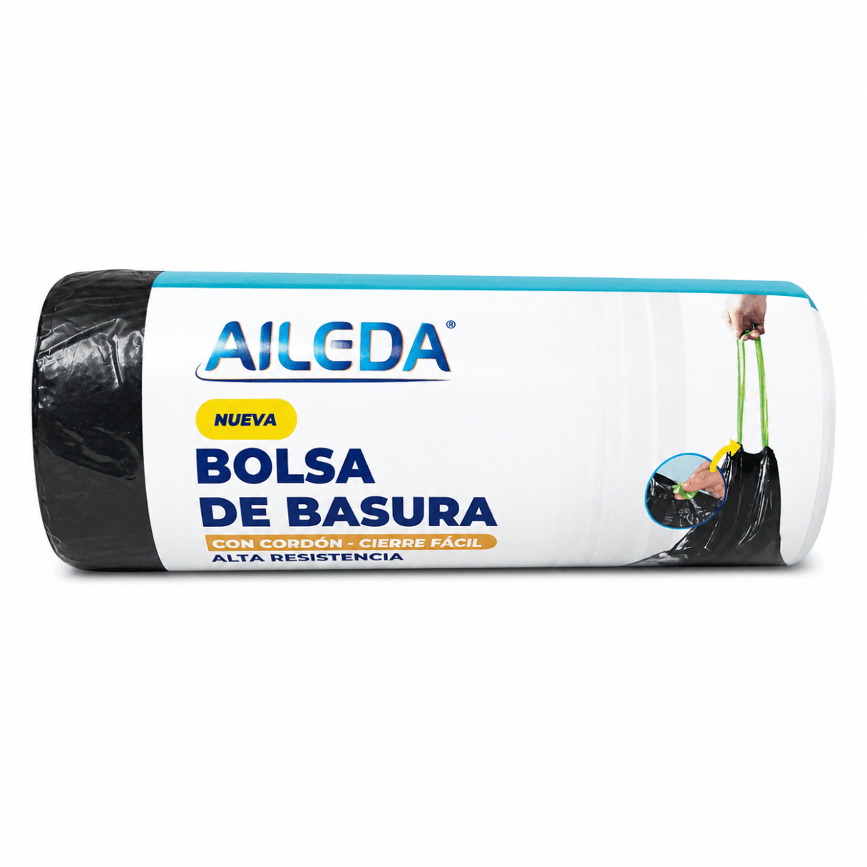 Bolsa de basura Aileda con cordón de agarre 45x50 cm 20 unidades negro-0