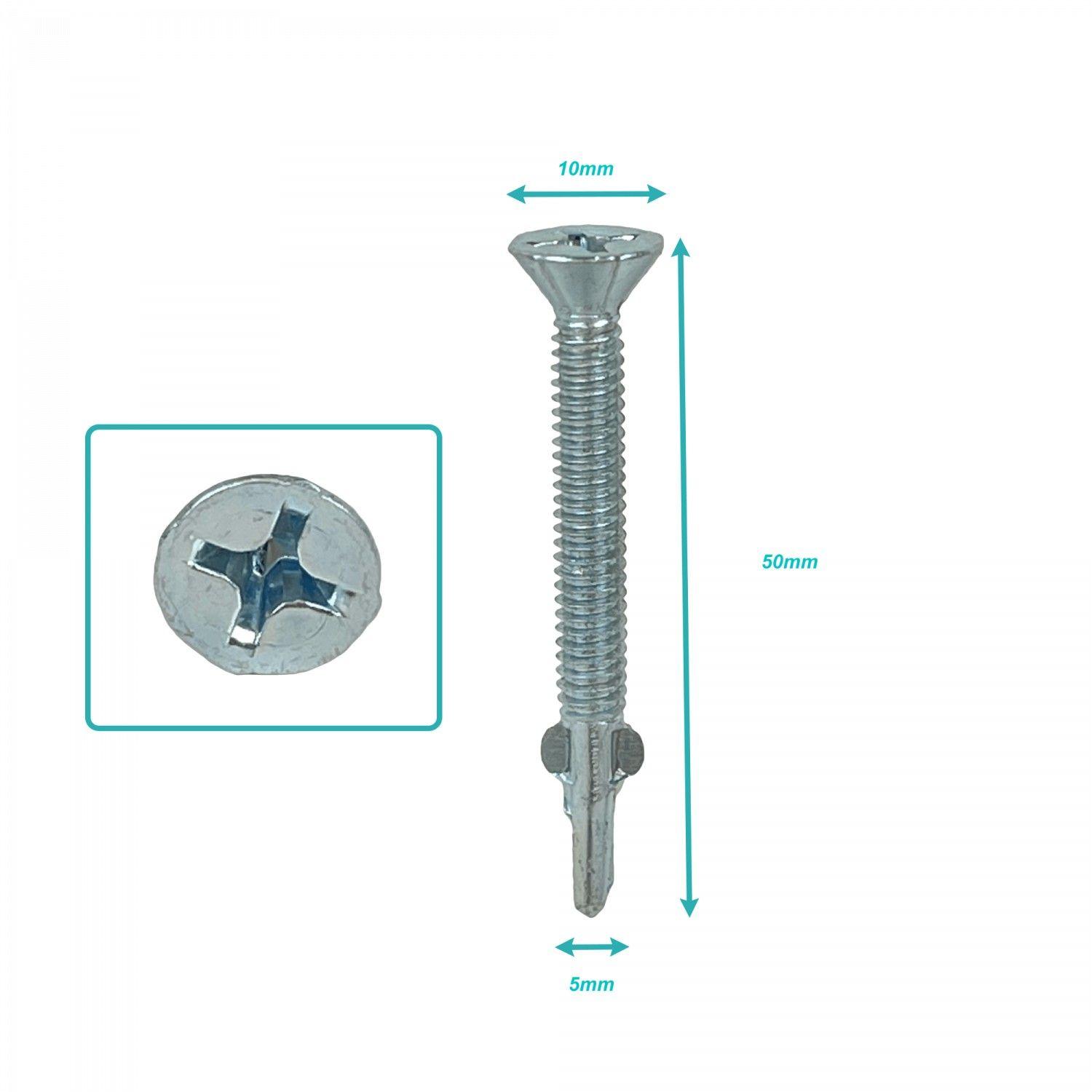 Tornillo autoperforante Winger 12-24x2 pulgadas 45 mm 100 unidades-2