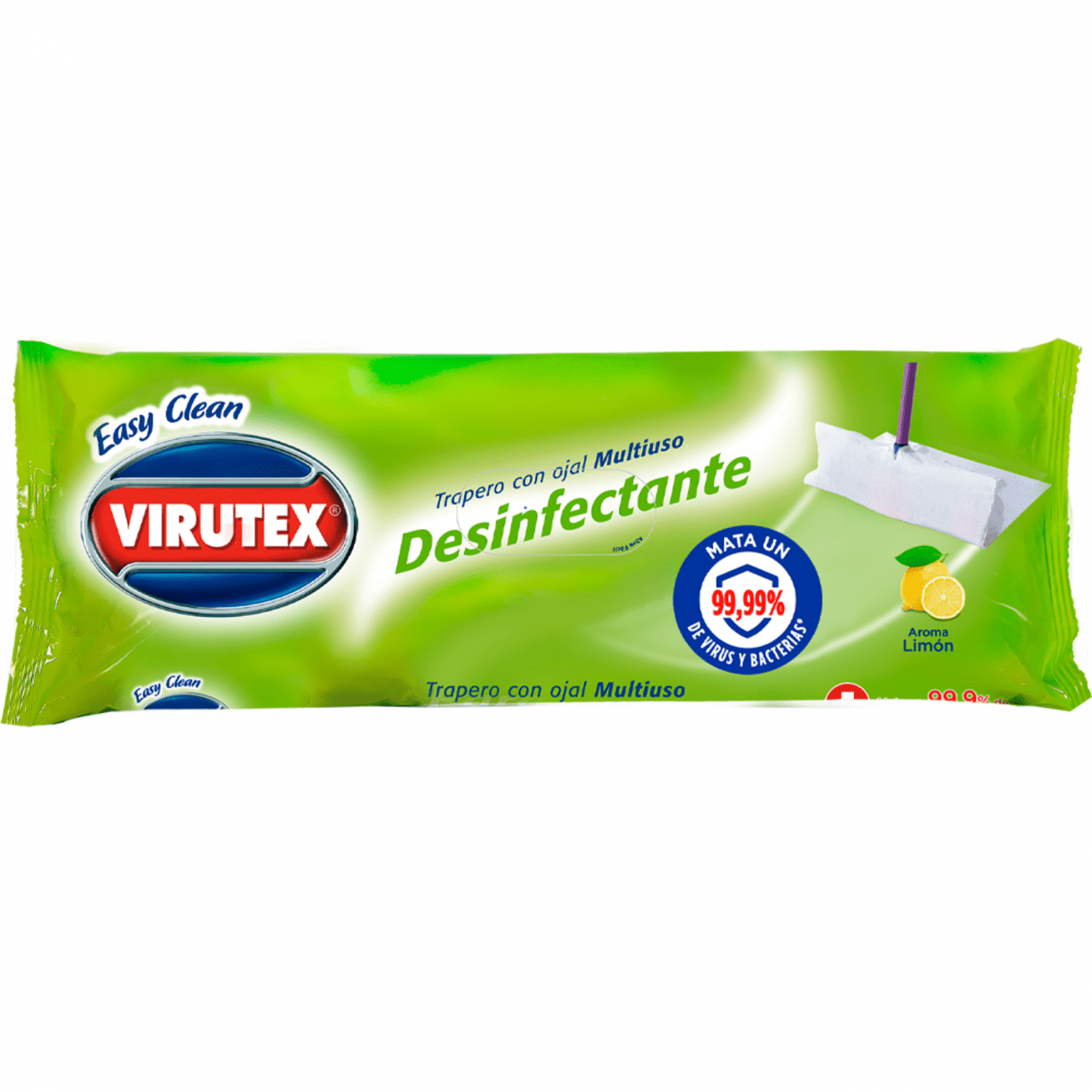 Trapero húmedo Virutex desinfectante aroma limón 40x60 cm paquete de 10 unidades-0