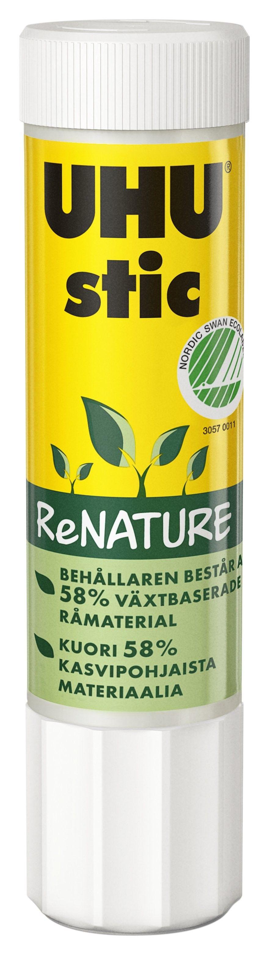 Adhesivo en barra UHU Stic Renature 21 g con 98% ingredientes naturales-0